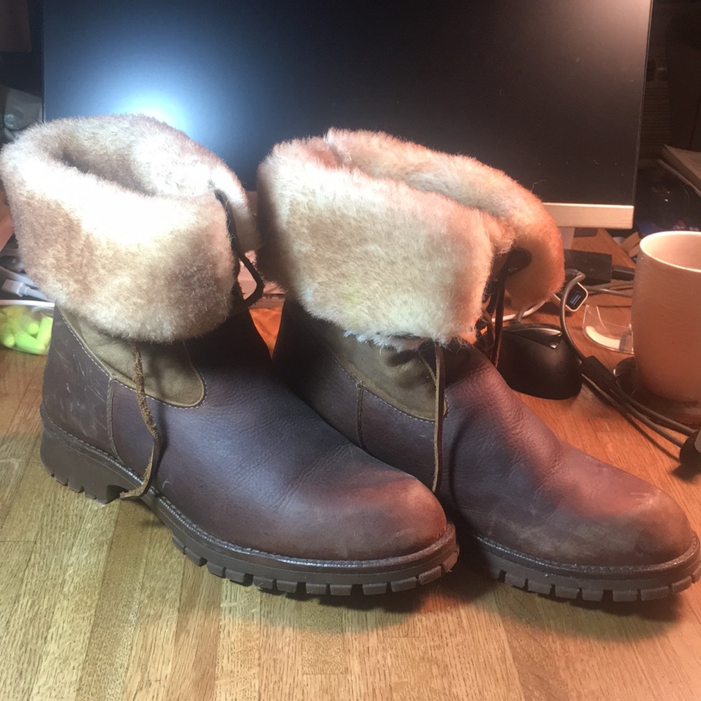 Don Diego Leather Shearling Boots
